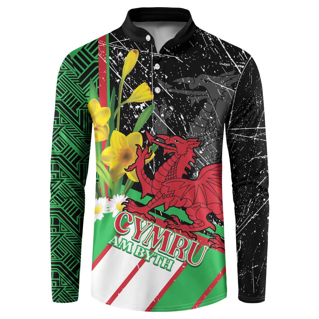 Wales Saint David's Day Button Sweatshirt Cymru Am Byth Welsh Dragon - Wonder Print Shop