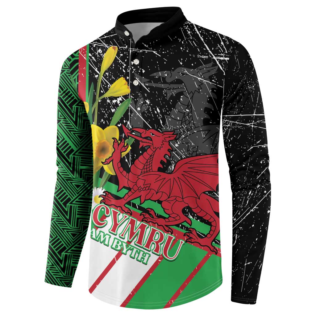Wales Saint David's Day Button Sweatshirt Cymru Am Byth Welsh Dragon - Wonder Print Shop