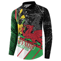 Wales Saint David's Day Button Sweatshirt Cymru Am Byth Welsh Dragon - Wonder Print Shop