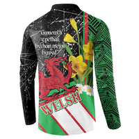 Wales Saint David's Day Button Sweatshirt Cymru Am Byth Welsh Dragon - Wonder Print Shop