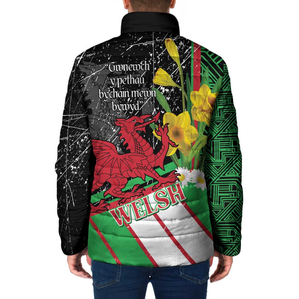 Wales Saint David's Day Padded Jacket Cymru Am Byth Welsh Dragon - Wonder Print Shop