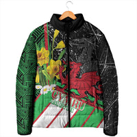 Wales Saint David's Day Padded Jacket Cymru Am Byth Welsh Dragon - Wonder Print Shop