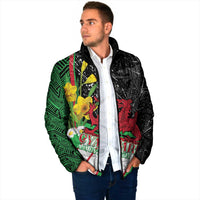 Wales Saint David's Day Padded Jacket Cymru Am Byth Welsh Dragon - Wonder Print Shop