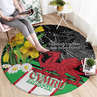 Wales Saint David's Day Round Carpet Cymru Am Byth Welsh Dragon - Wonder Print Shop