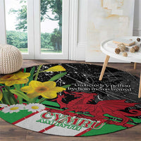Wales Saint David's Day Round Carpet Cymru Am Byth Welsh Dragon - Wonder Print Shop