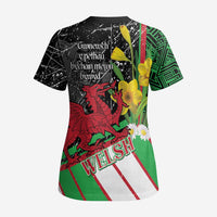 Wales Saint David's Day Scrub Top Cymru Am Byth Welsh Dragon - Wonder Print Shop