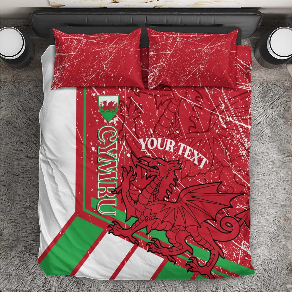 Wales Football Custom Bedding Set 2026 Come On Cymru Grunge Style - Wonder Print Shop
