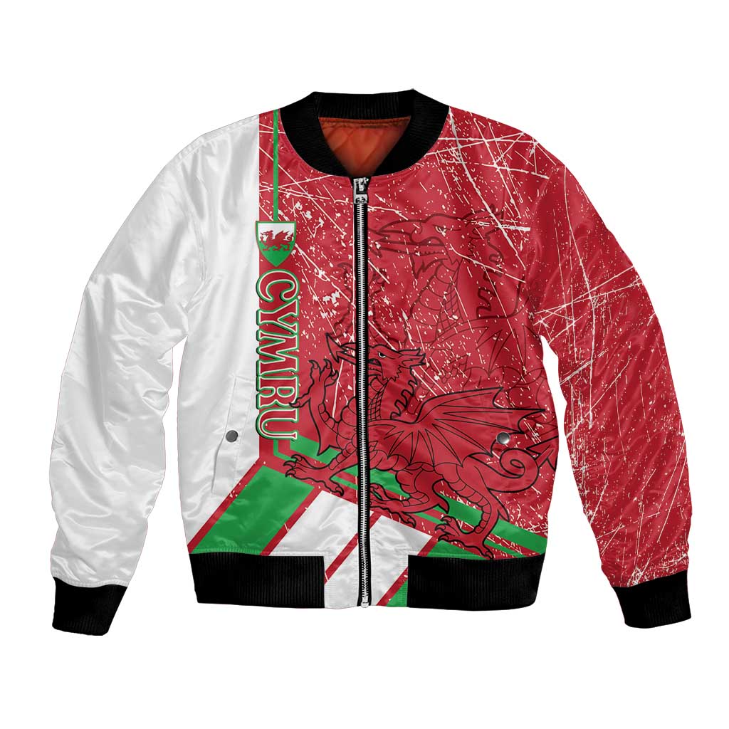 Wales Football Custom Bomber Jacket 2026 Come On Cymru Grunge Style - Wonder Print Shop