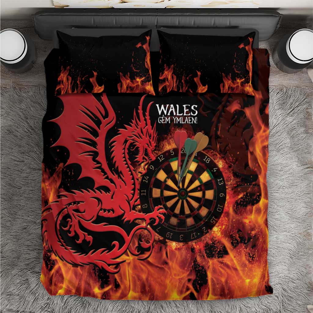 Wales Darts Bedding Set Cymru Dragon Gem Ymlaen Flaming Vibes - Wonder Print Shop