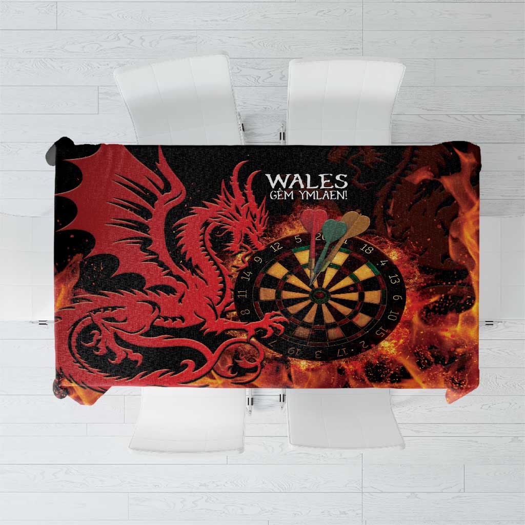 Wales Darts Tablecloth Cymru Dragon Gem Ymlaen Flaming Vibes - Wonder Print Shop