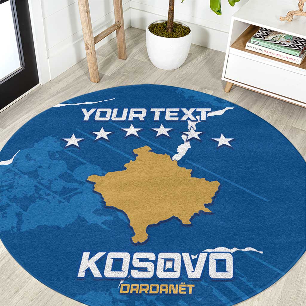 Custom Kosovo Football Round Carpet Come On Dardanet