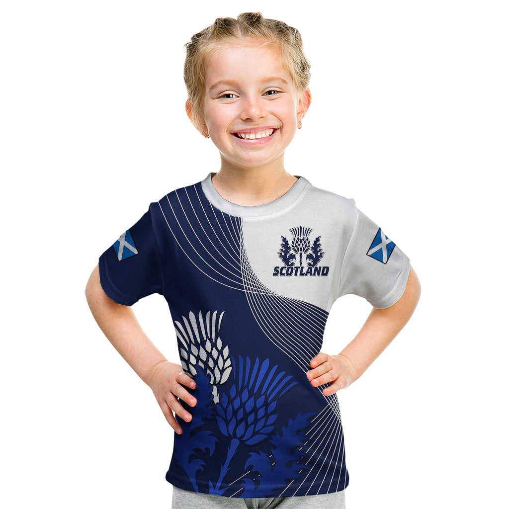 Scotland Rugby Kid T Shirt Thistle Unique Go Scottish Blue Version - Wonder Print Shop