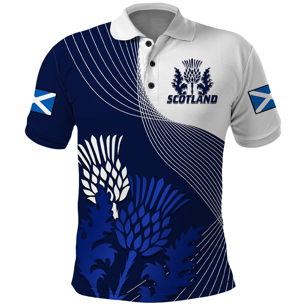 Scotland Rugby Polo Shirt Thistle Unique Go Scottish Blue Version - Wonder Print Shop