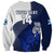 (Custom Text And Number) Scotland Rugby Sweatshirt Thistle Unique Go Scottish Blue Version - Wonder Print Shop