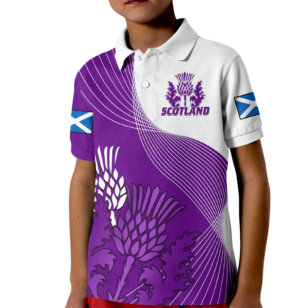 Scotland Rugby Polo Shirt for Kid Thistle Unique Go Scottish Purple Version - Wonder Print Shop