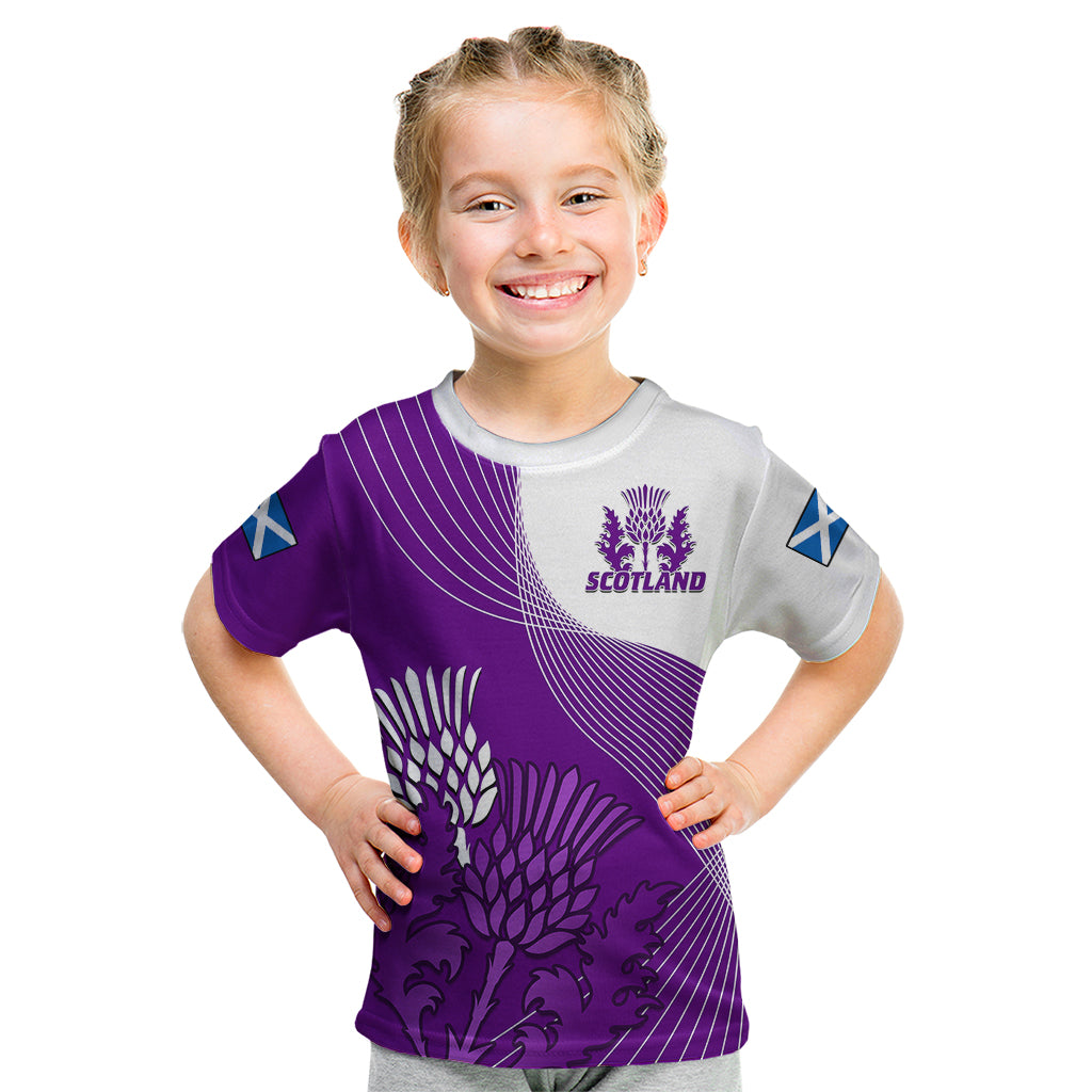 Scotland Rugby Kid T Shirt Thistle Unique Go Scottish Purple Version - Wonder Print Shop