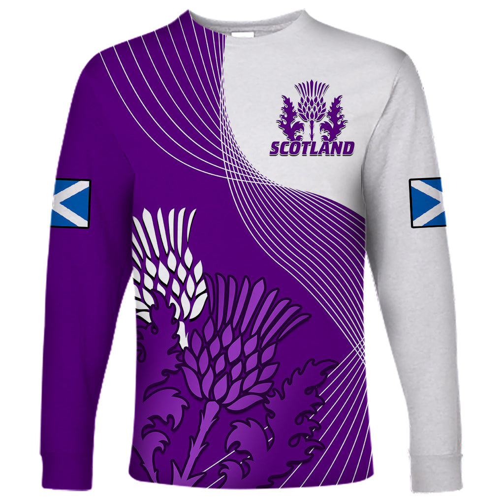 Scotland Rugby Long Sleeve Shirt Thistle Unique Go Scottish Purple Version - Wonder Print Shop