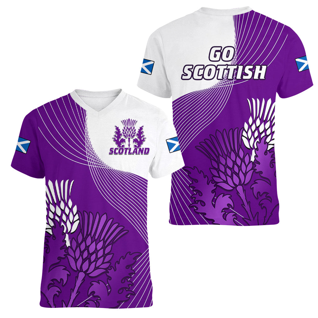 scotland-rugby-women-v-neck-t-shirt-thistle-unique-go-scottish-purple-version