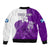 (Custom Text And Number) Scotland Rugby Bomber Jacket Thistle Unique Go Scottish Purple Version - Wonder Print Shop