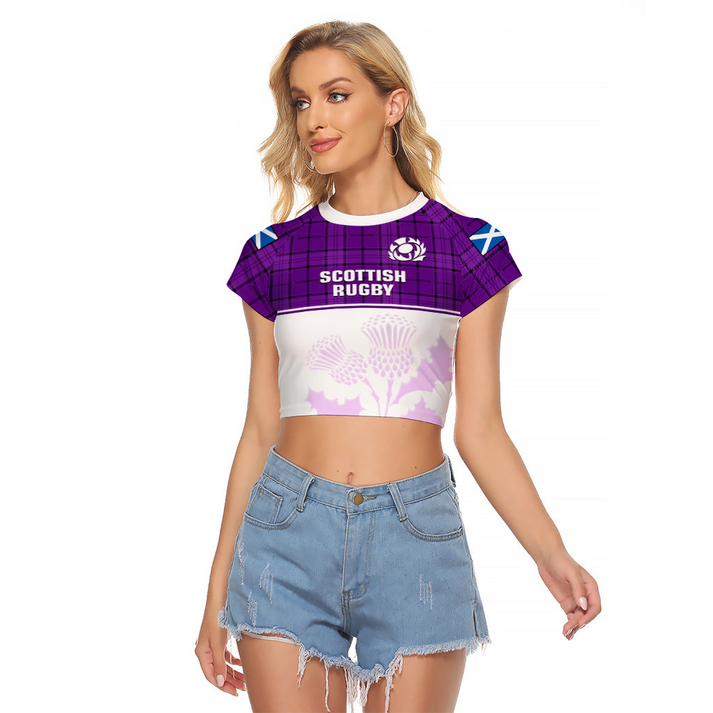 custom-text-and-number-scotland-rugby-raglan-cropped-t-shirt-thistle-mix-tartan-scottish-map-sporty-version-purple