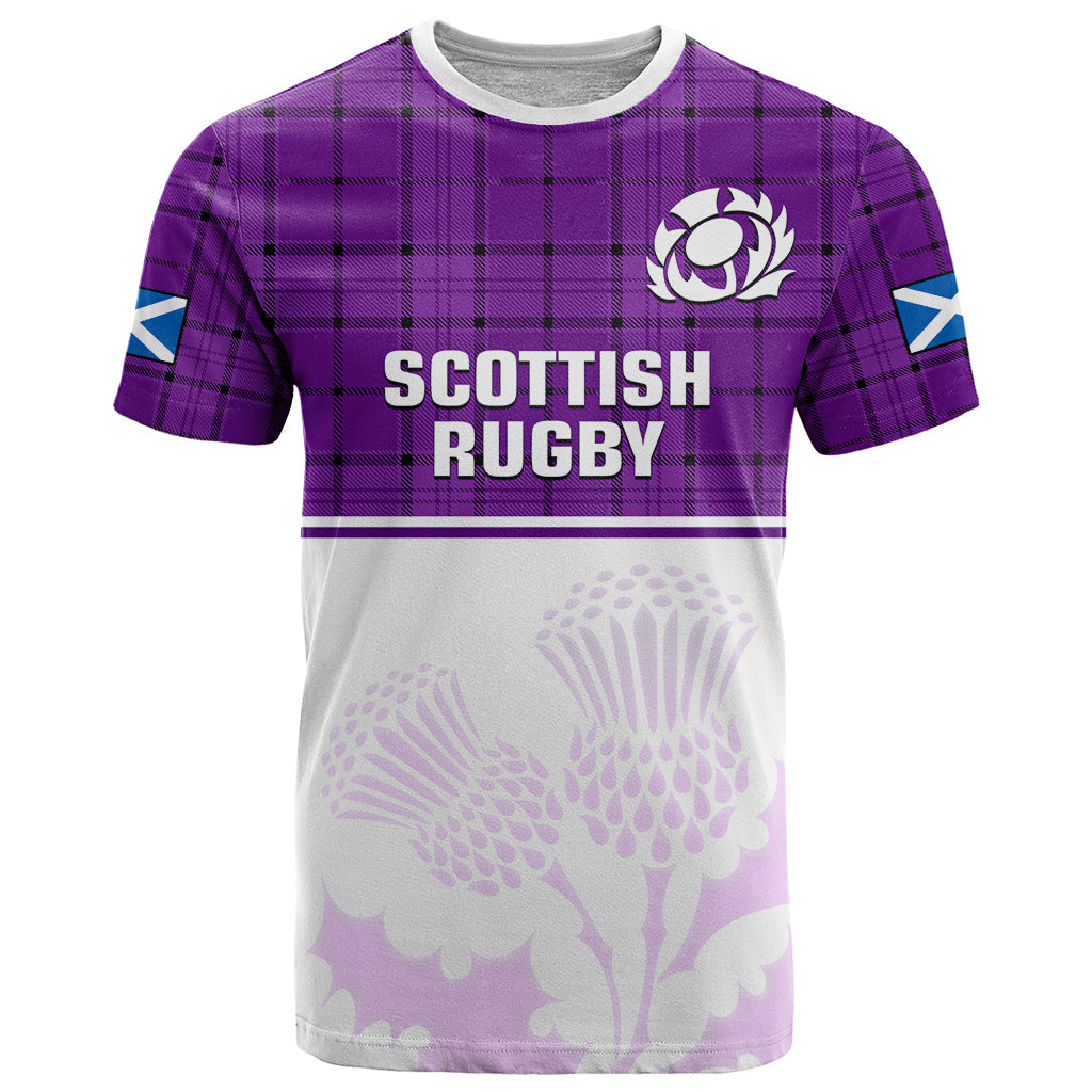 custom-text-and-number-scotland-rugby-t-shirt-thistle-mix-tartan-scottish-map-sporty-version-purple