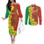 Enkutatash Ethiopia Couples Matching Off The Shoulder Long Sleeve Dress and Long Sleeve Button Shirt Melkam Addis Amet Adey Abeba Flower