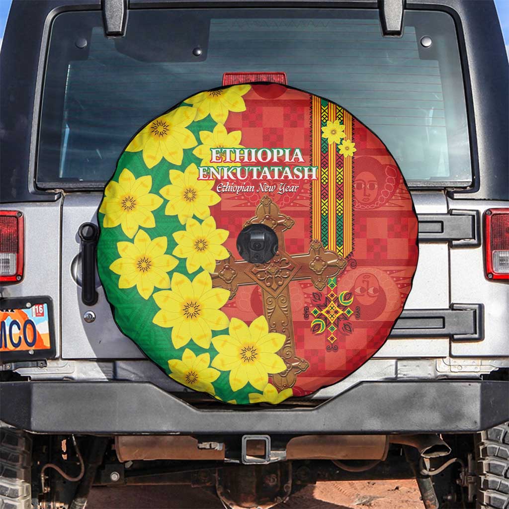 Enkutatash Ethiopia Spare Tire Cover Melkam Addis Amet Adey Abeba Flower