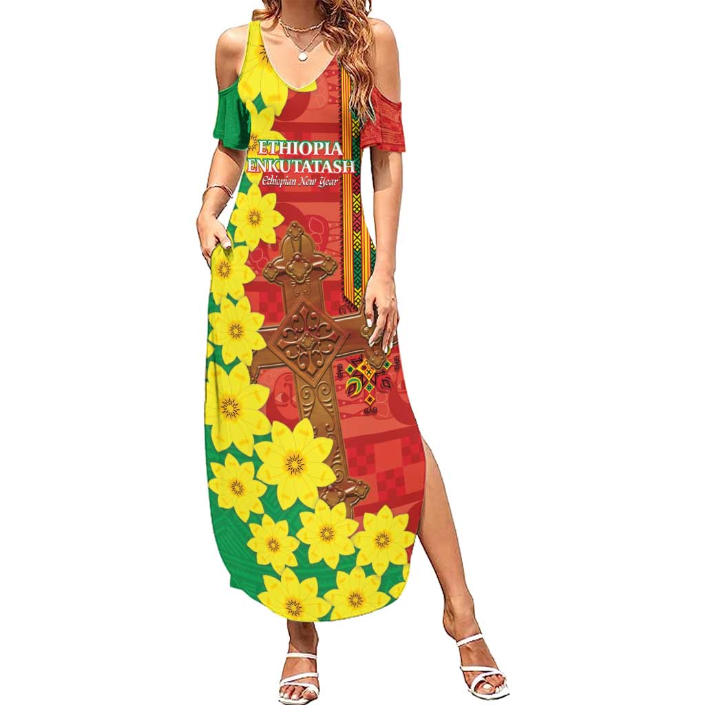 Enkutatash Ethiopia Summer Maxi Dress Melkam Addis Amet Adey Abeba Flower