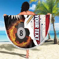 Personalized United States Billiards Beach Blanket Eagle On Fire 8 Ball - Wonder Print Shop