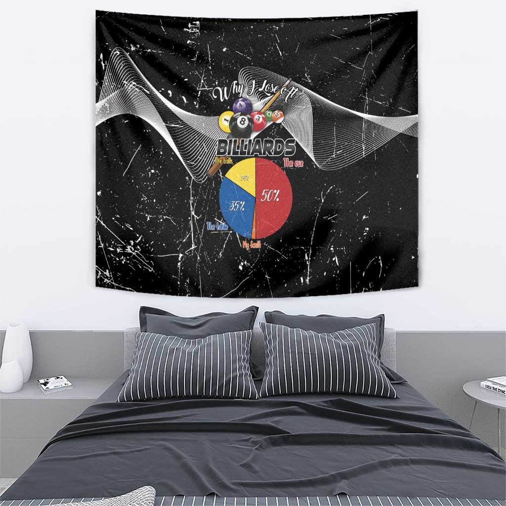 Why I Lose At Billiards Tapestry Funny Grunge Style - Wonder Print Shop