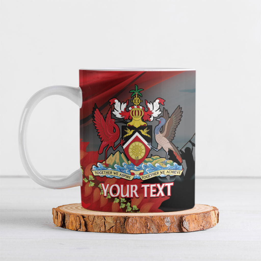 Personalized Trinidad and Tobago Independence Day Ceramic Mug Scarlet Ibis And Chaconia Flowers