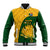 South Africa Baseball Jacket King Protea With Kente Pattern - Wonder Print Shop