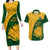 South Africa Couples Matching Long Sleeve Bodycon Dress and Hawaiian Shirt King Protea With Kente Pattern - Wonder Print Shop