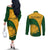 south-africa-couples-matching-off-the-shoulder-long-sleeve-dress-and-long-sleeve-button-shirts-king-protea-with-kente-pattern