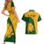 South Africa Couples Matching Short Sleeve Bodycon Dress and Hawaiian Shirt King Protea With Kente Pattern - Wonder Print Shop