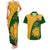 South Africa Couples Matching Tank Maxi Dress And Hawaiian Shirt King Protea With Kente Pattern - Wonder Print Shop