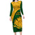 South Africa Long Sleeve Bodycon Dress King Protea With Kente Pattern - Wonder Print Shop