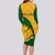 South Africa Long Sleeve Bodycon Dress King Protea With Kente Pattern - Wonder Print Shop