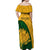 South Africa Off Shoulder Maxi Dress King Protea With Kente Pattern - Wonder Print Shop