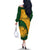 South Africa Off The Shoulder Long Sleeve Dress King Protea With Kente Pattern - Wonder Print Shop