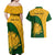 Custom South Africa Couples Matching Off Shoulder Maxi Dress and Hawaiian Shirt King Protea With Kente Pattern - Wonder Print Shop