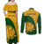 Custom South Africa Couples Matching Off Shoulder Maxi Dress and Long Sleeve Button Shirts King Protea With Kente Pattern - Wonder Print Shop