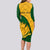 Custom South Africa Long Sleeve Bodycon Dress King Protea With Kente Pattern - Wonder Print Shop