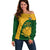 Custom South Africa Off Shoulder Sweater King Protea With Kente Pattern - Wonder Print Shop