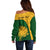 Custom South Africa Off Shoulder Sweater King Protea With Kente Pattern - Wonder Print Shop