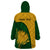 Custom South Africa Wearable Blanket Hoodie King Protea With Kente Pattern - Wonder Print Shop