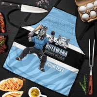 Custom Botswana Cricket Apron Go Baggy Blues Zebra Mascot - Wonder Print Shop