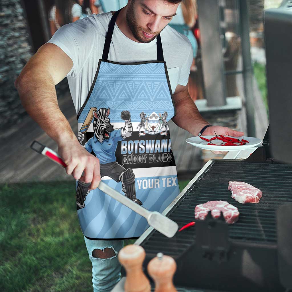 Custom Botswana Cricket Apron Go Baggy Blues Zebra Mascot - Wonder Print Shop