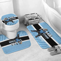 Custom Botswana Cricket Bathroom Set Go Baggy Blues Zebra Mascot - Wonder Print Shop