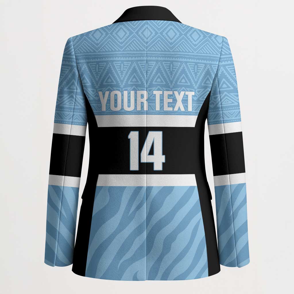 Custom Botswana Cricket Blazer Go Baggy Blues Zebra Mascot - Wonder Print Shop